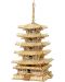 Дървен 3D пъзел Robo Time от 275 части - Пететажна пагода - 1t